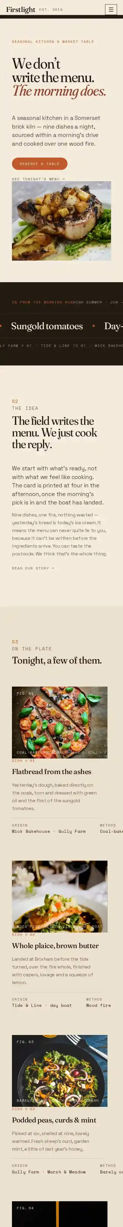 Firstlight home page on mobile