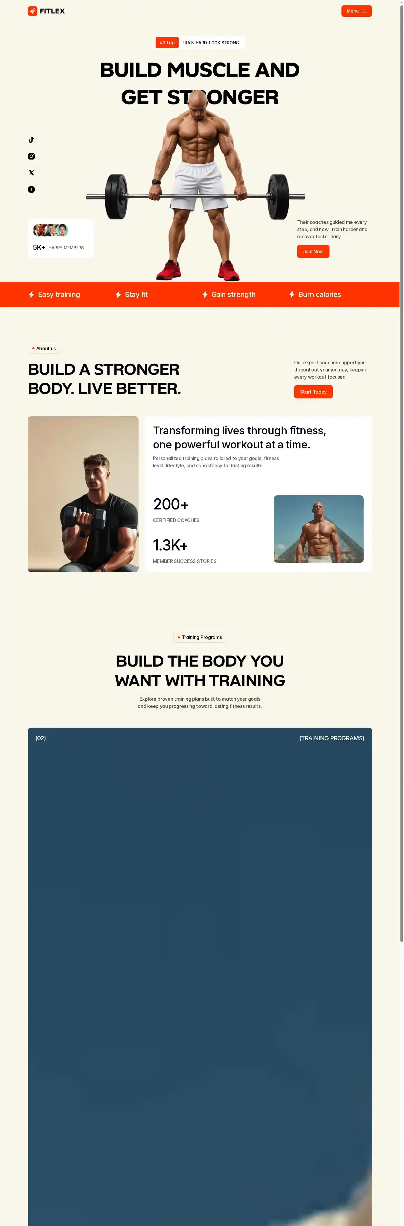 Fitlex home page on desktop