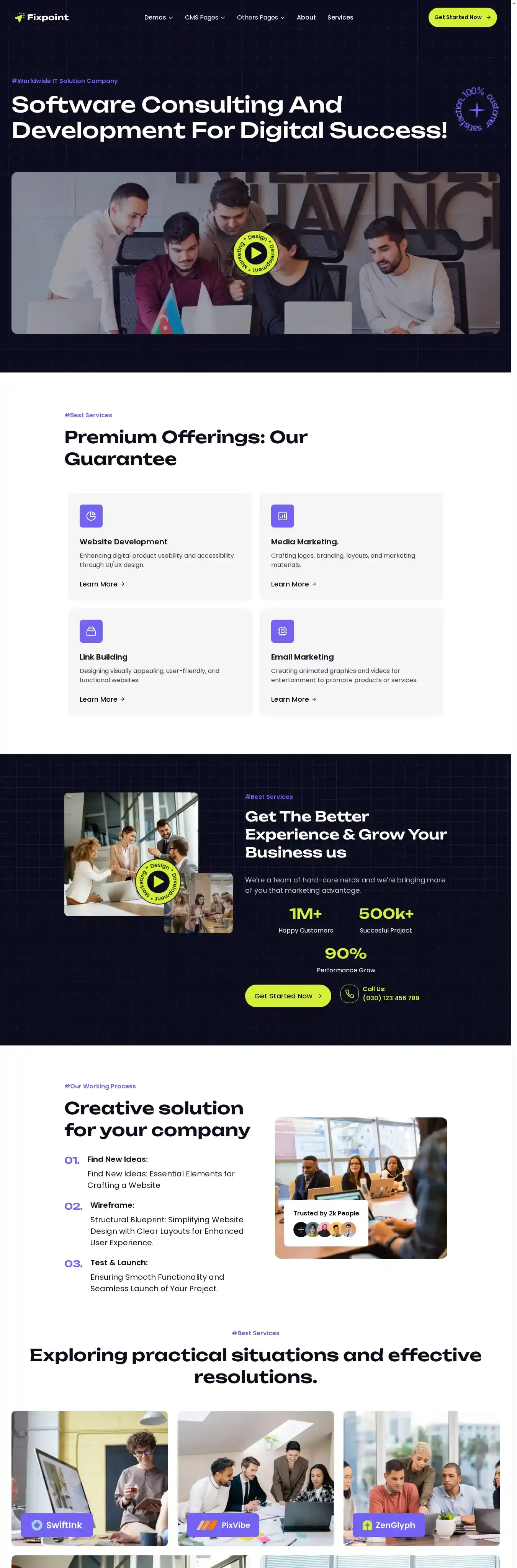 Fixpoint home page on desktop