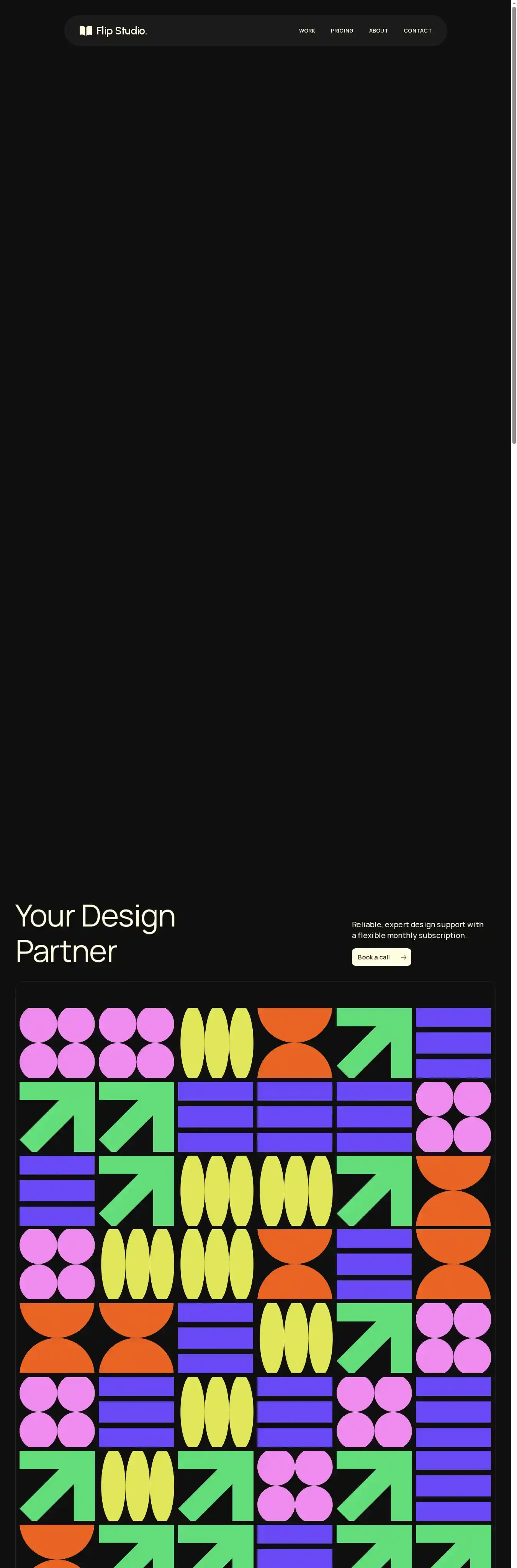 Flip Design Studio home page on desktop
