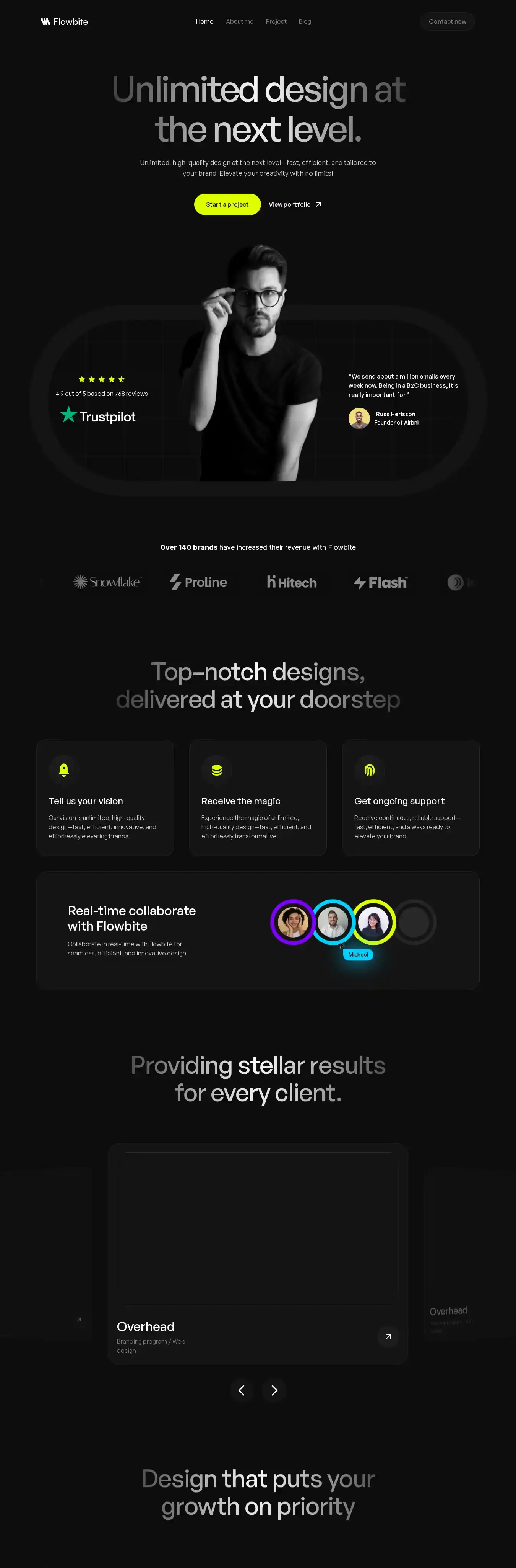 Flowbite home page on desktop