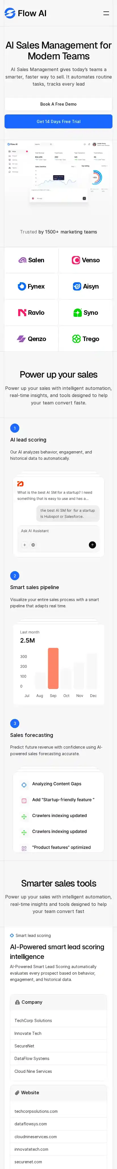 Flowg home page on mobile