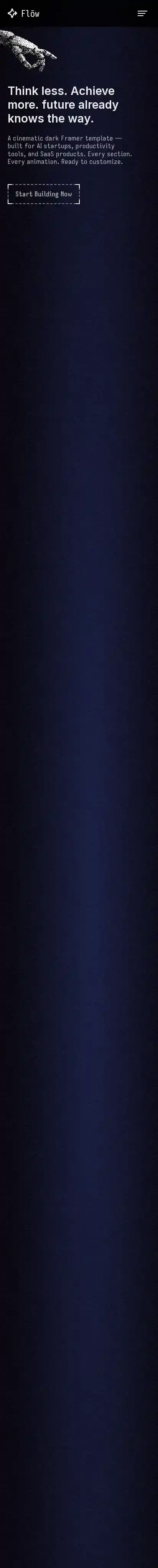 Floww home page on mobile