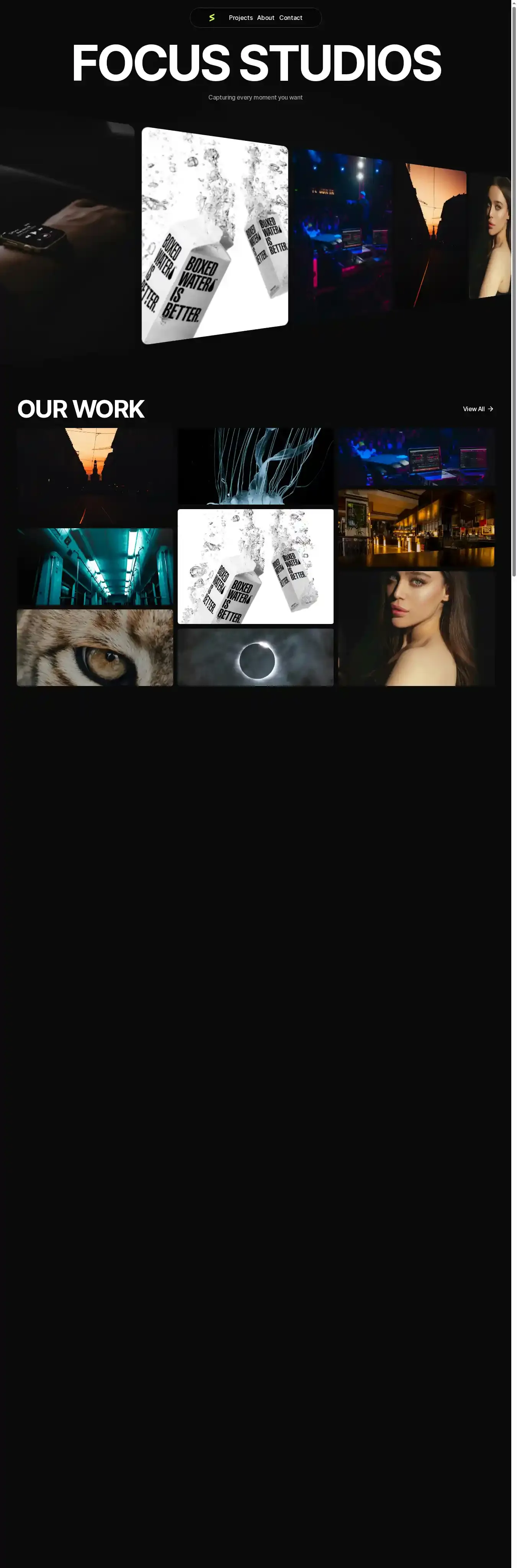 FocusStudios home page on desktop