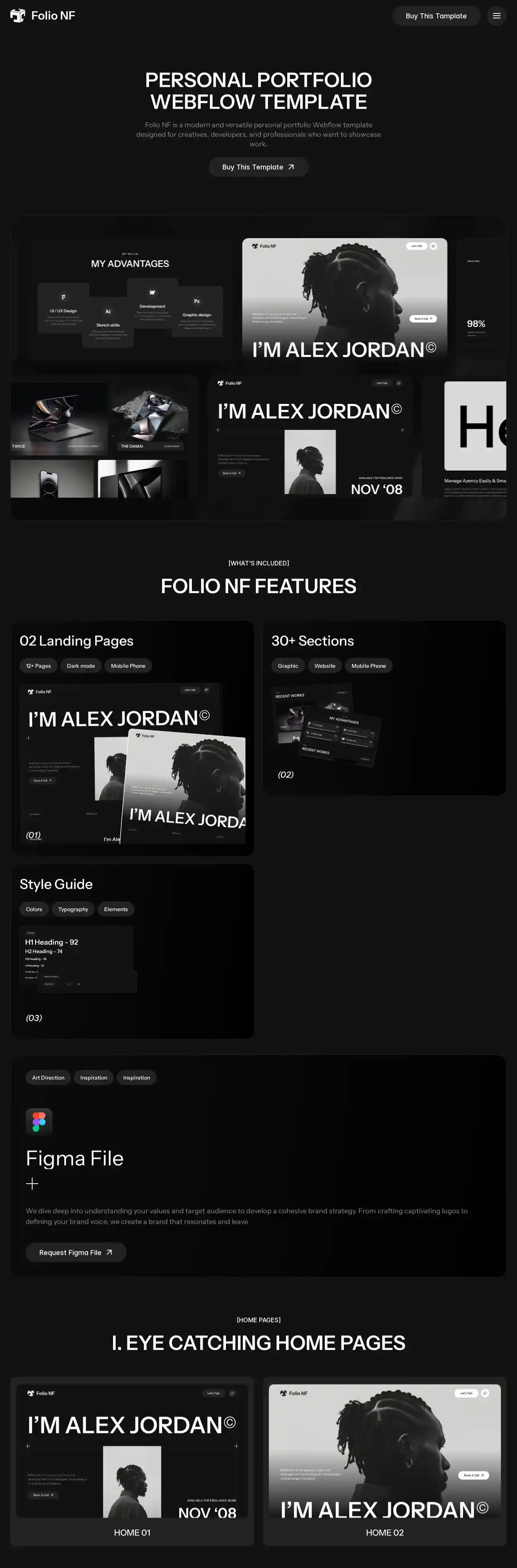 FolioNF home page on desktop