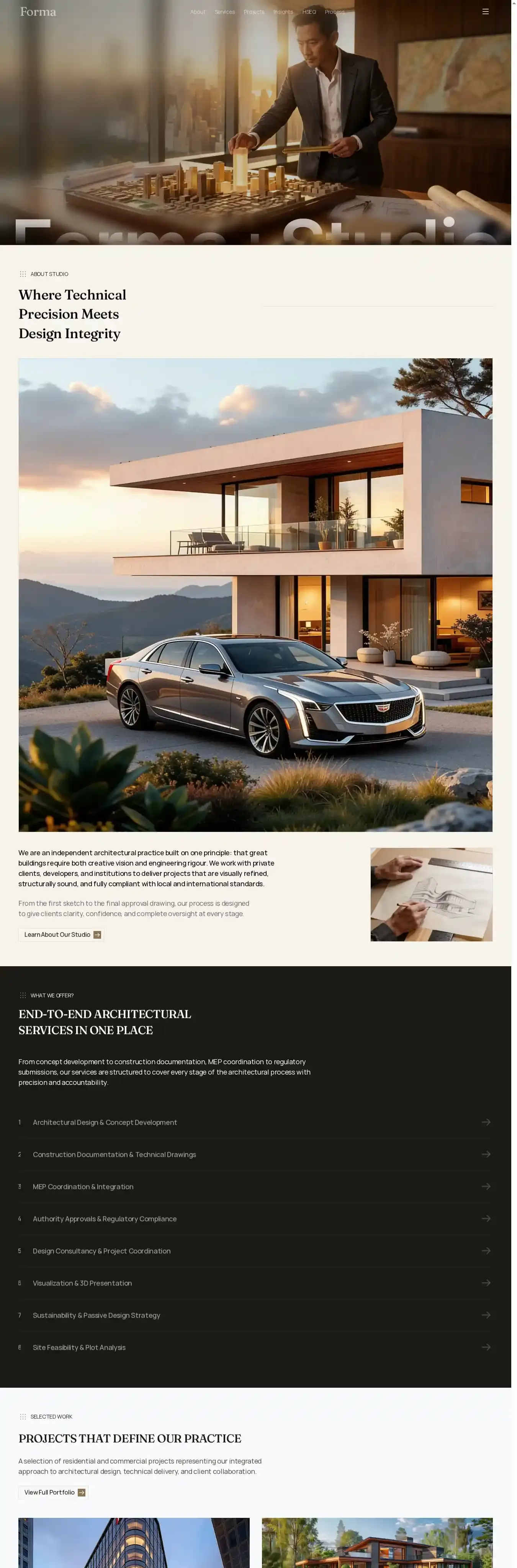 Forma Arch home page on desktop
