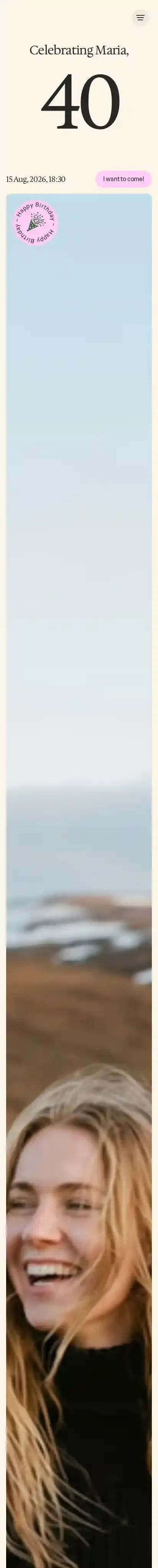 Forty home page on mobile