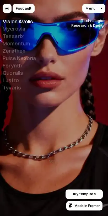Foucault home page on mobile