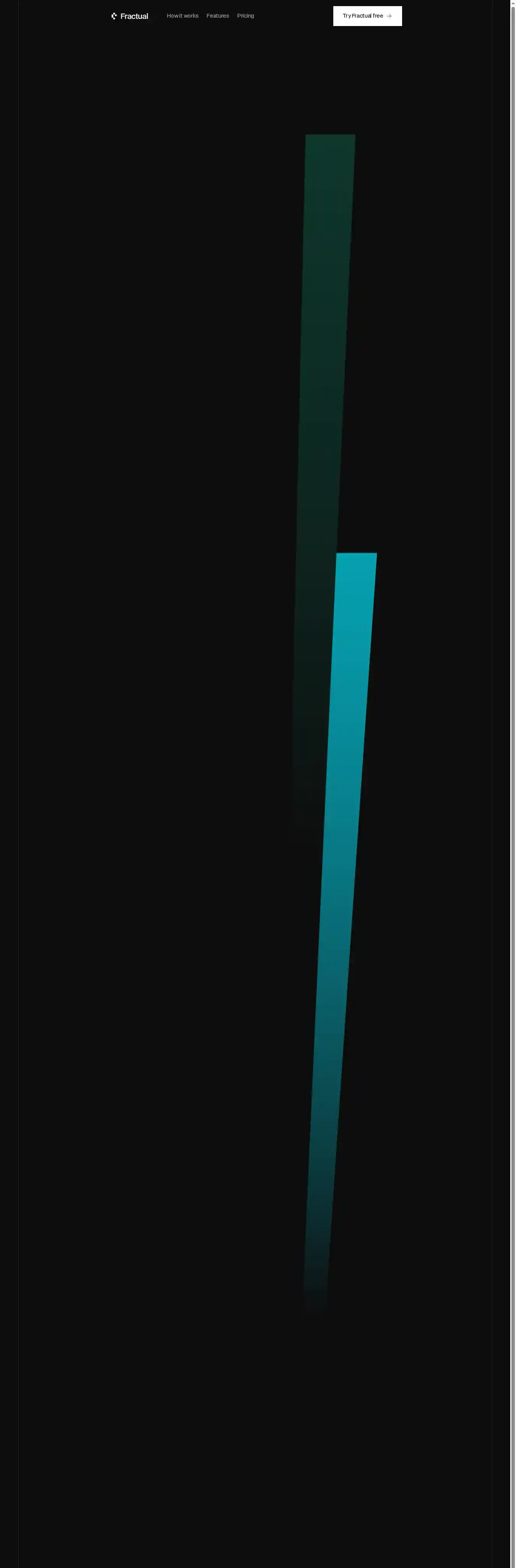 Fractual home page on desktop