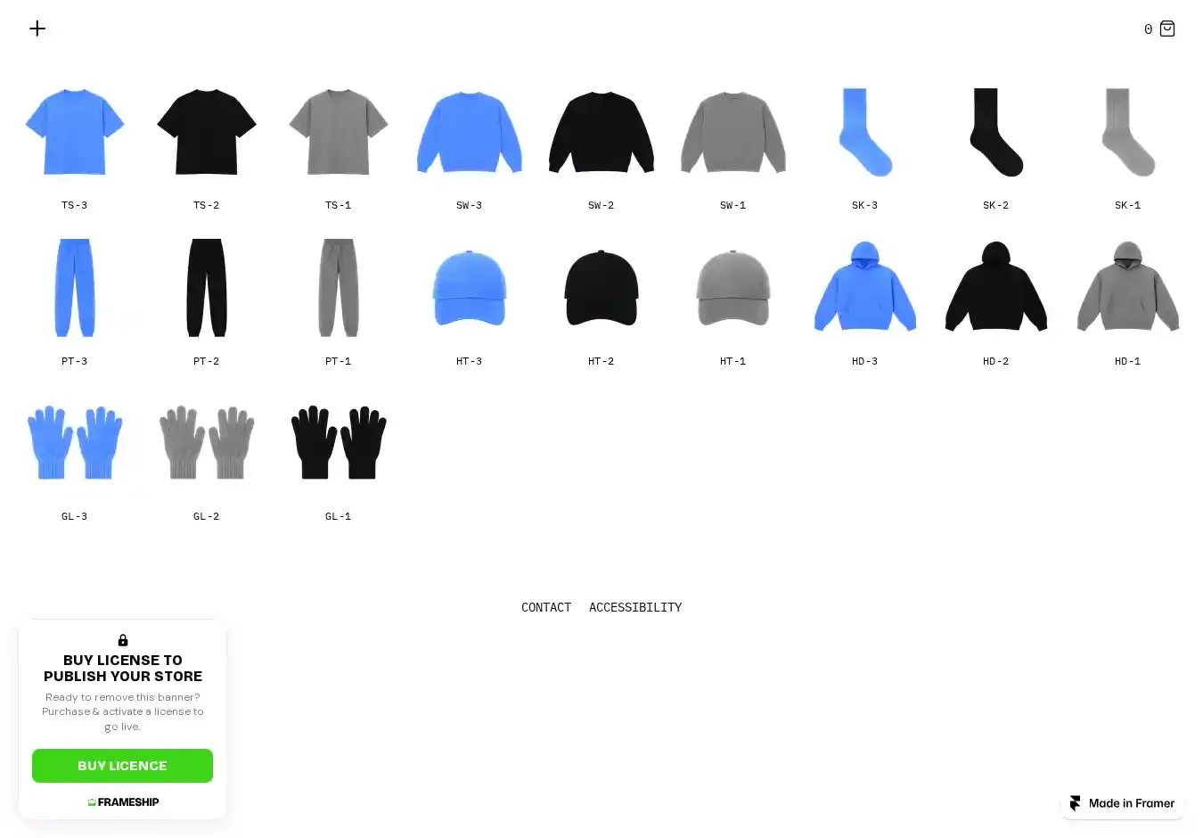 Freezy Store home page on desktop