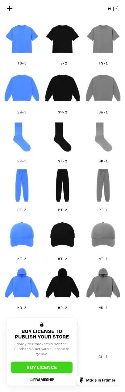 Freezy Store home page on mobile