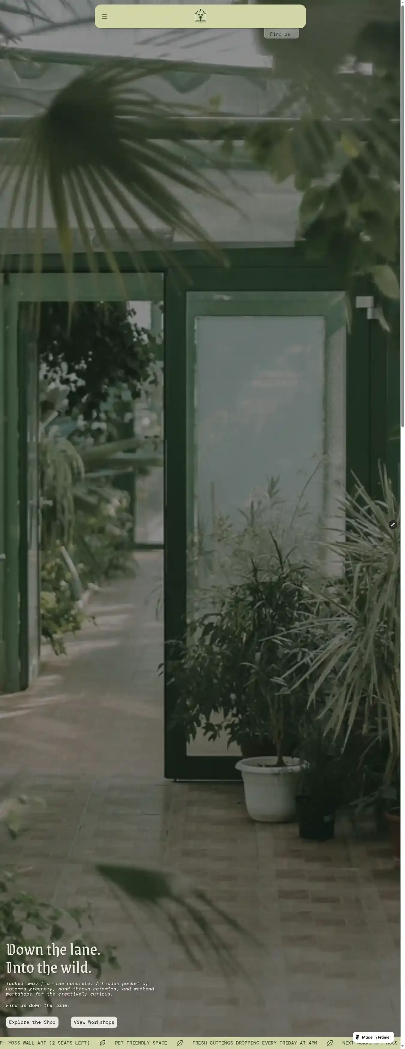 Fresh Plant Shop home page on desktop