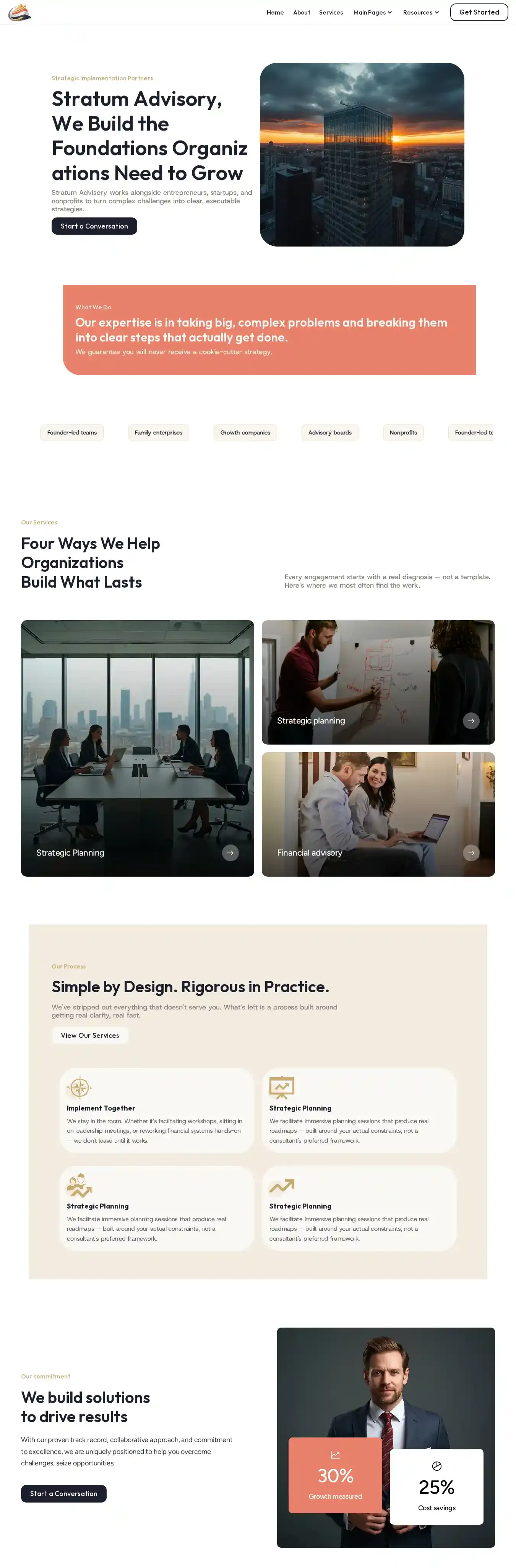 Fundare home page on desktop