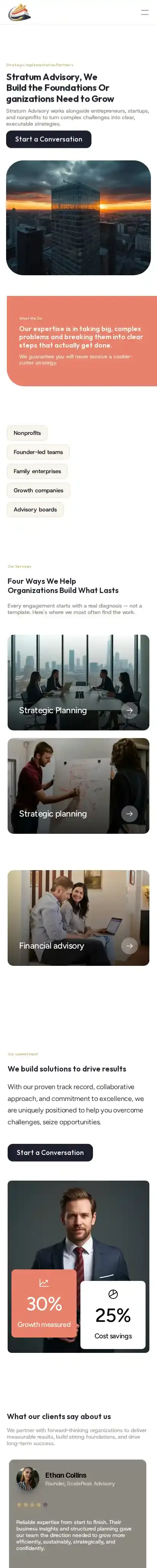 Fundare home page on mobile