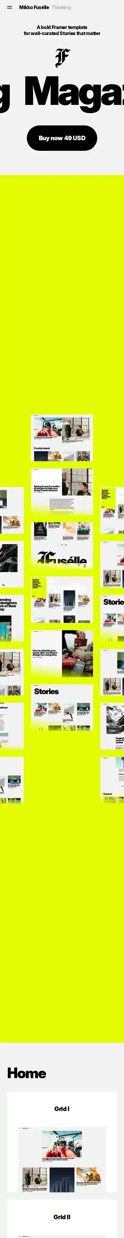 Fuselle home page on mobile
