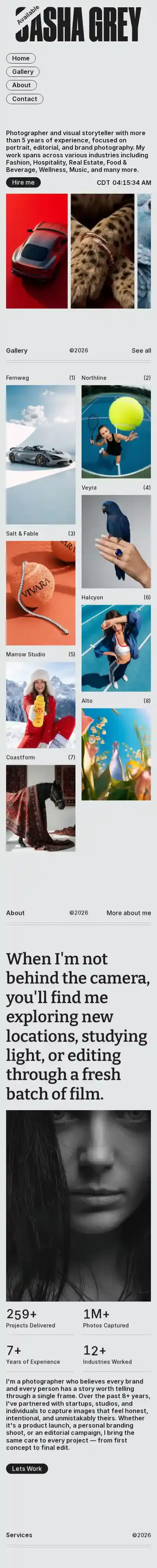 Gallary home page on mobile