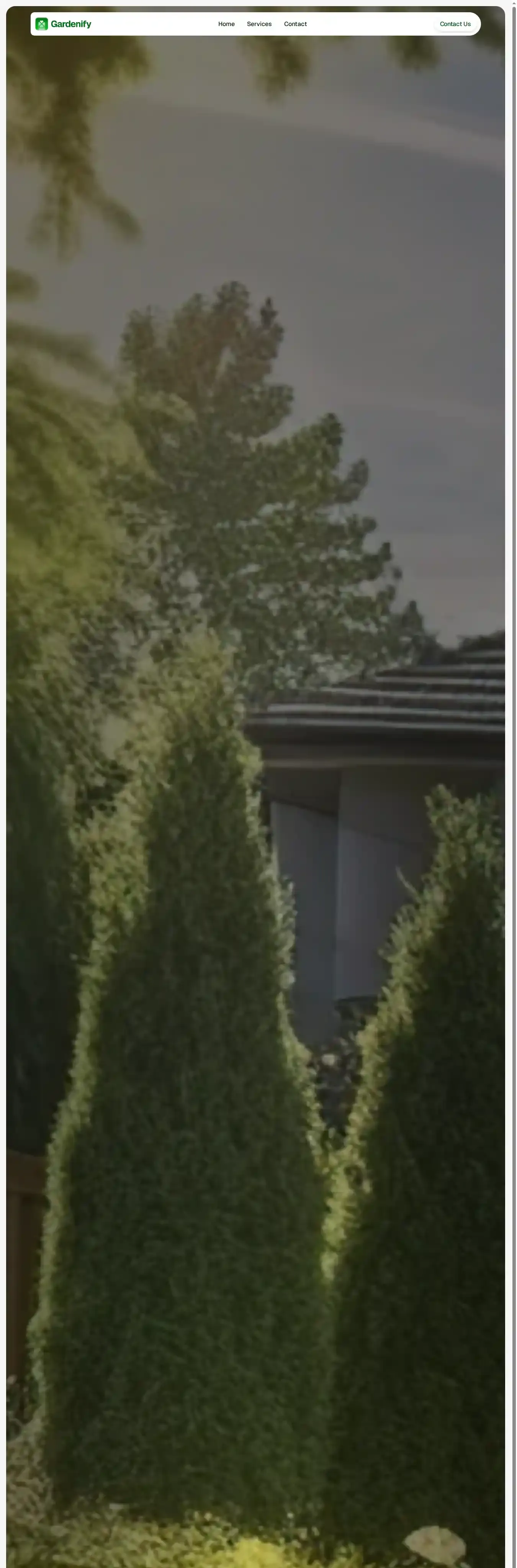 Gardenify home page on desktop