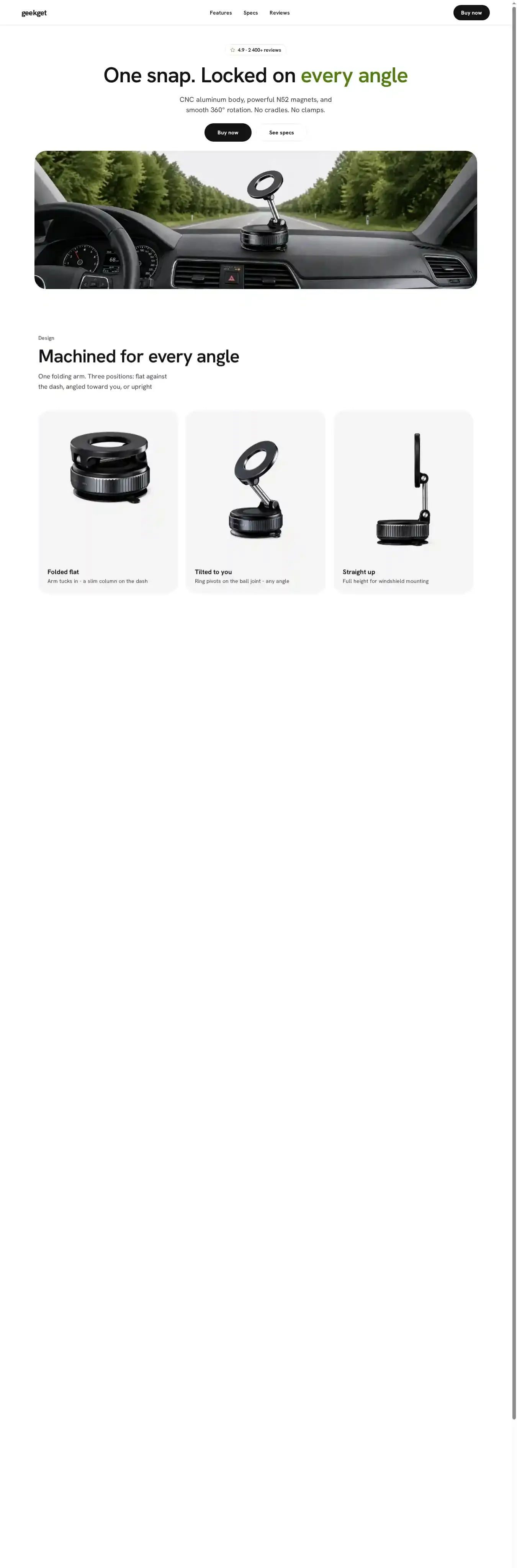 Geekget home page on desktop