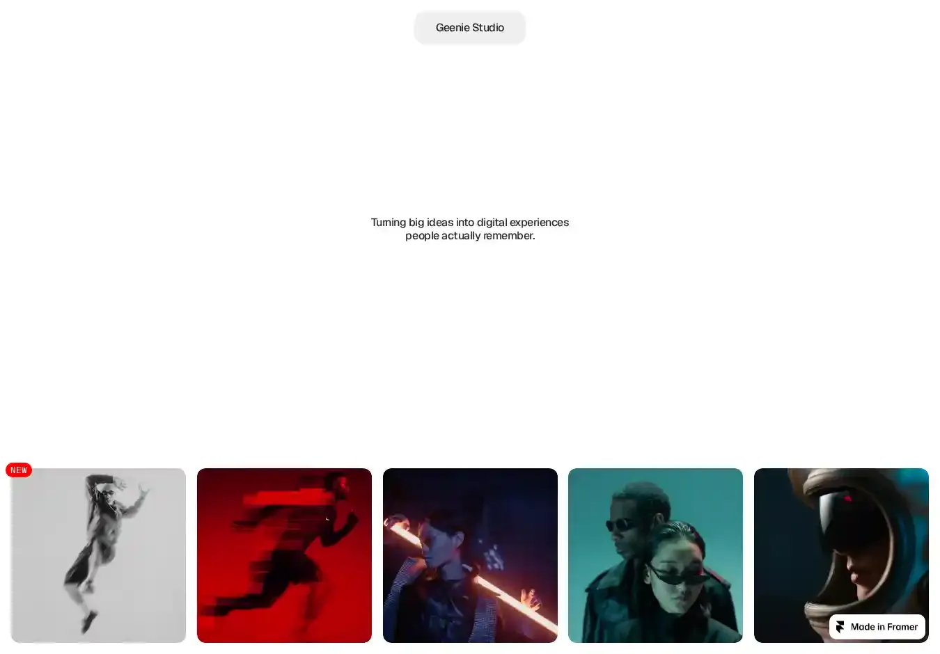 Geenie home page on desktop