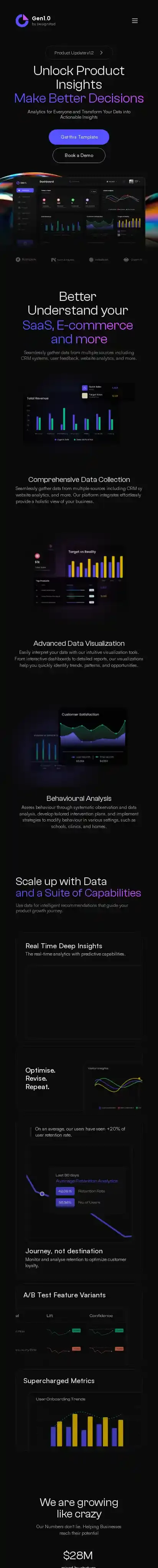 Gen1.0 home page on mobile