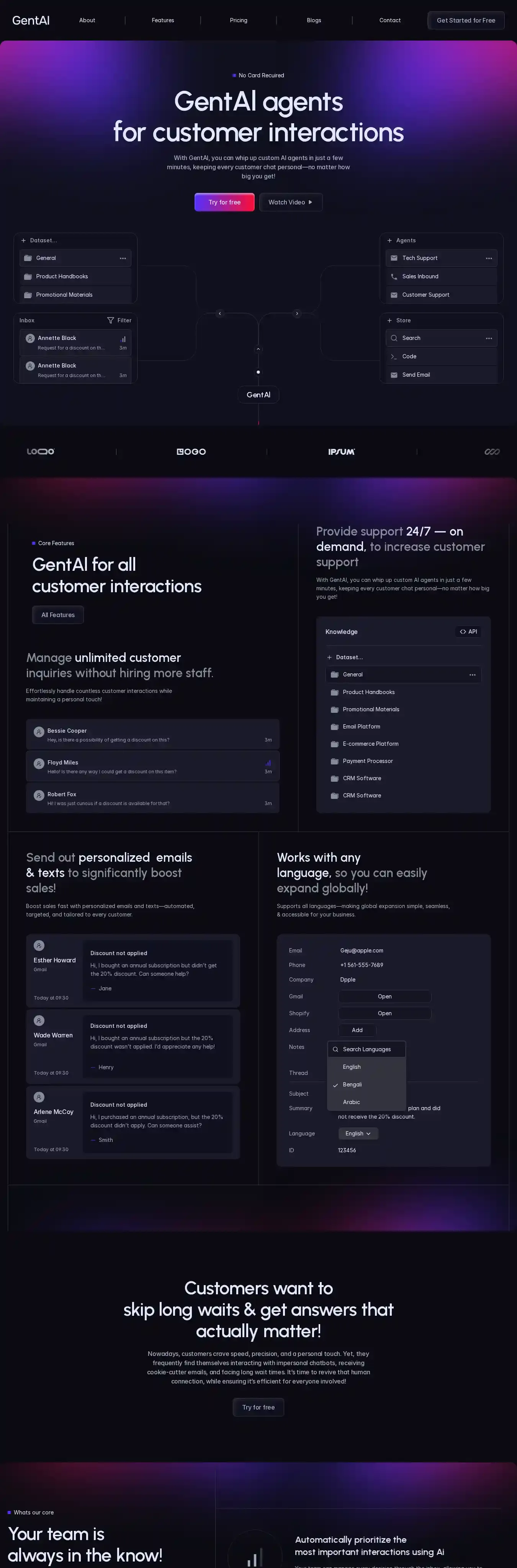 GenTAl home page on desktop