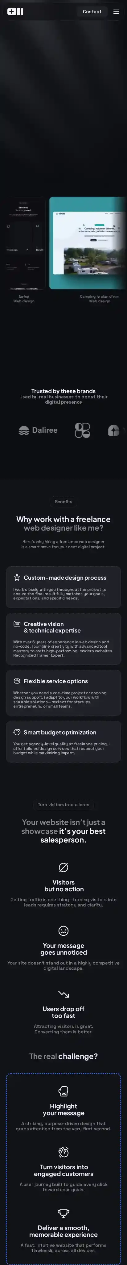 Glowin home page on mobile