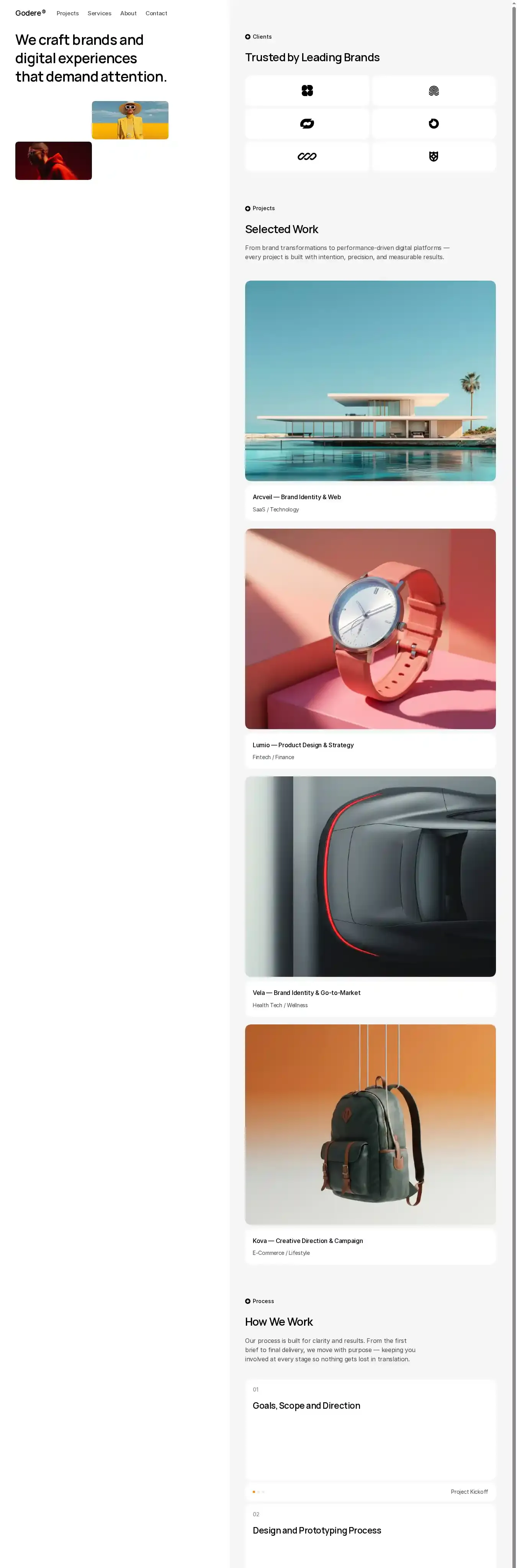Godere® home page on desktop