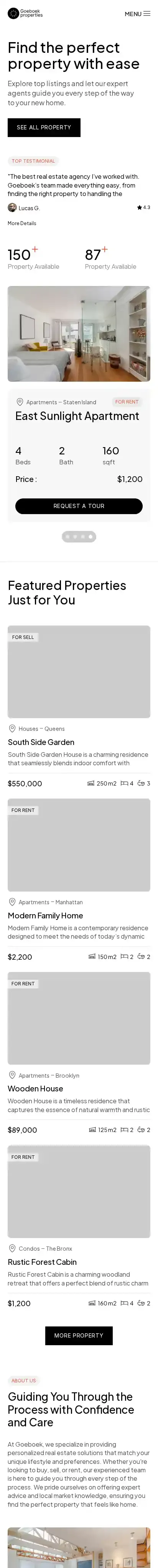 Goeboek home page on mobile