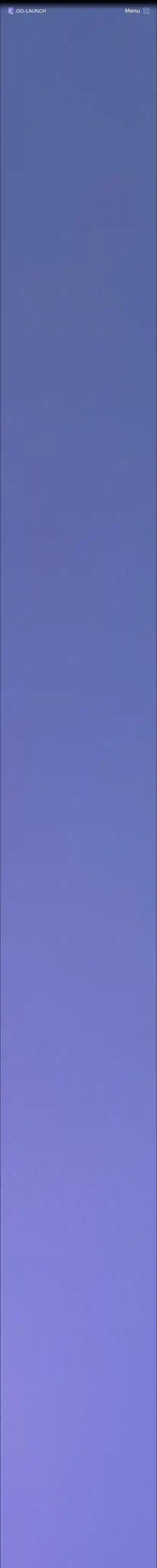 GoLaunch home page on mobile
