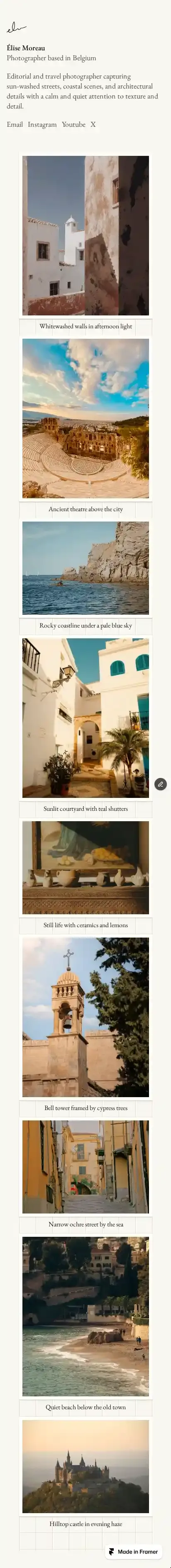 Graphy home page on mobile