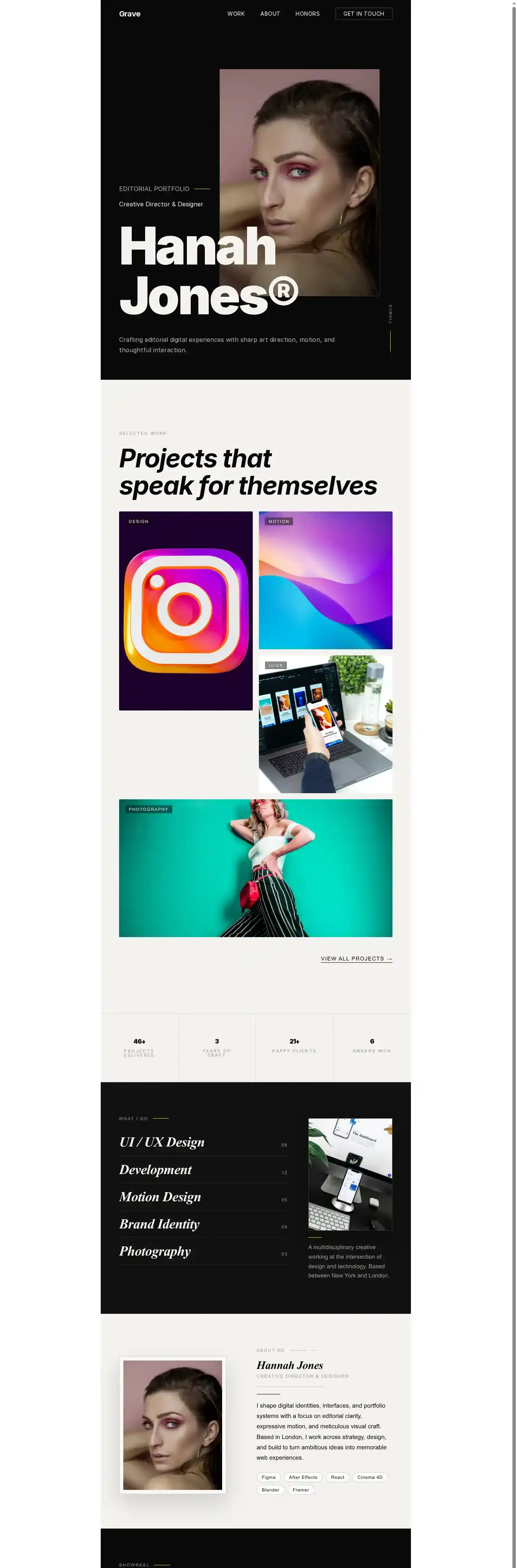 GRAVÉ home page on desktop