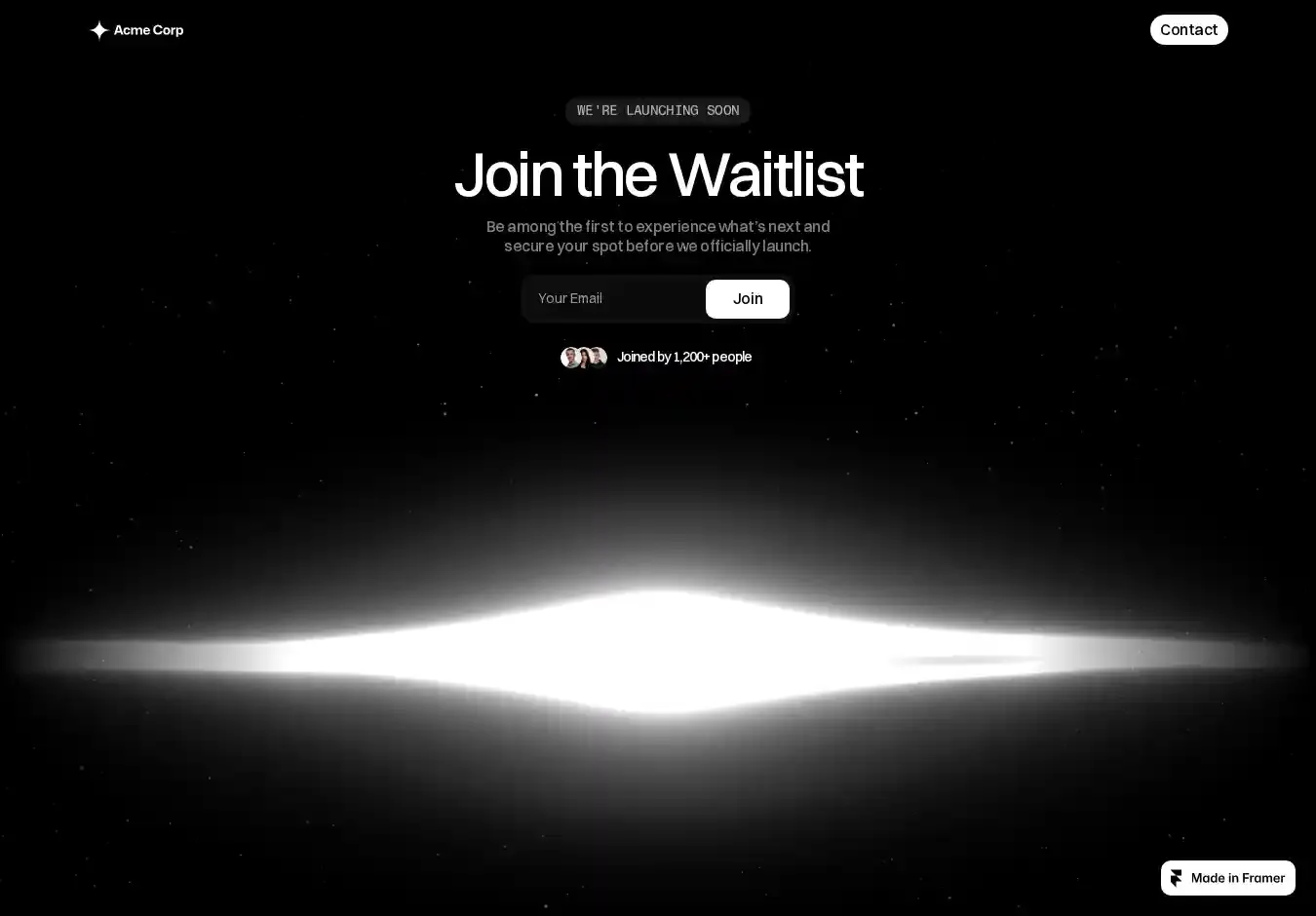 Gravitas home page on desktop