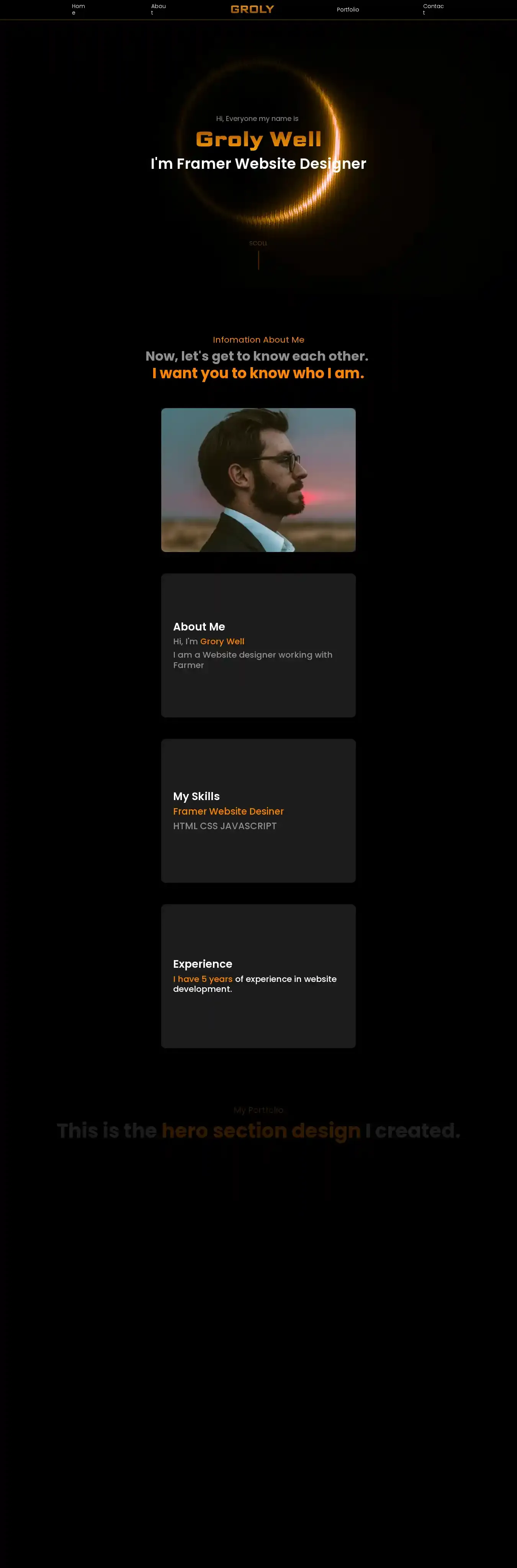 Groly home page on desktop