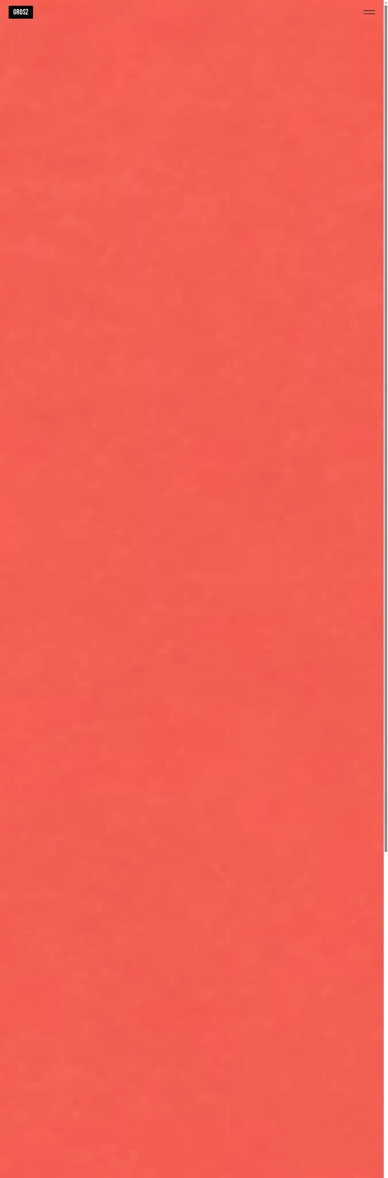 Grosz home page on desktop