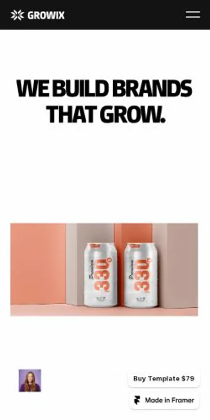 GrowiX home page on mobile