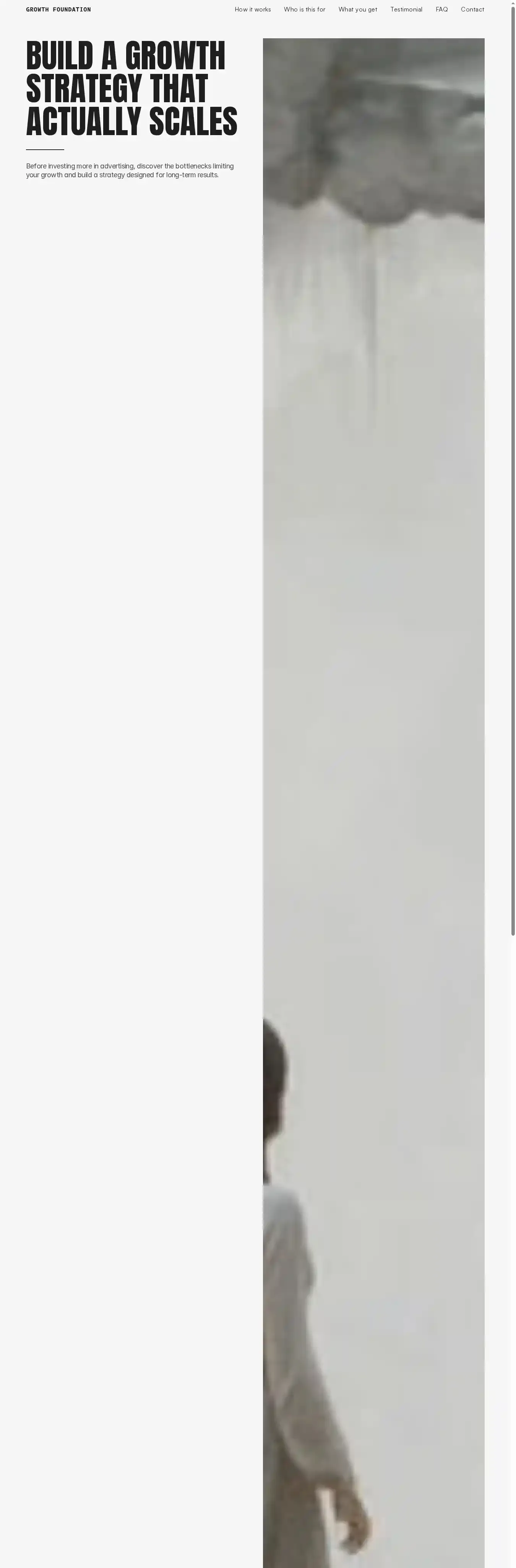 GROWTH FOUNDATION home page on desktop