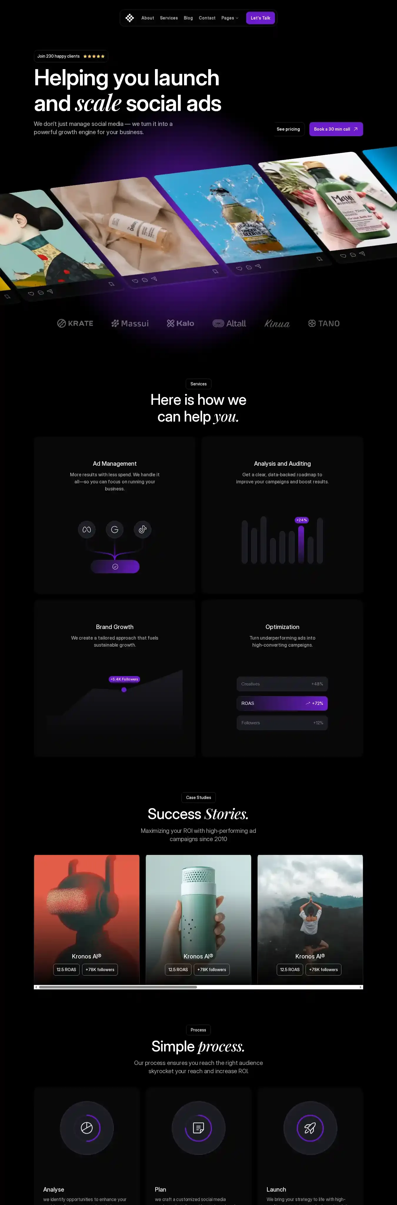 Growza home page on desktop