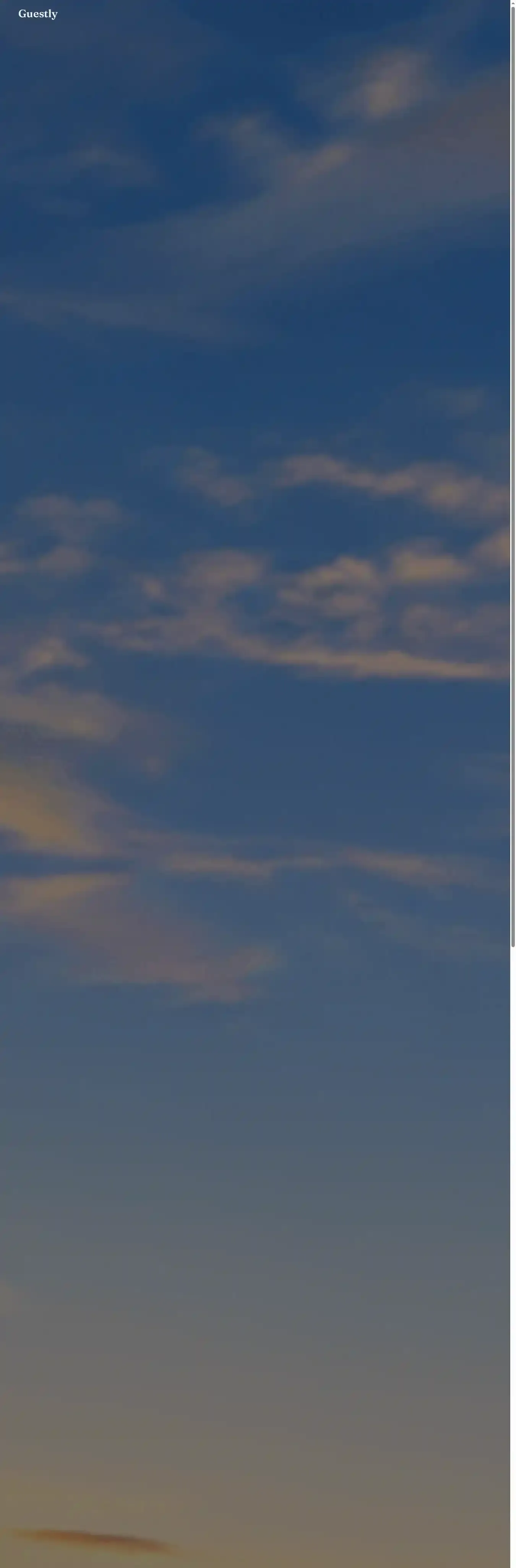 Guestly home page on desktop
