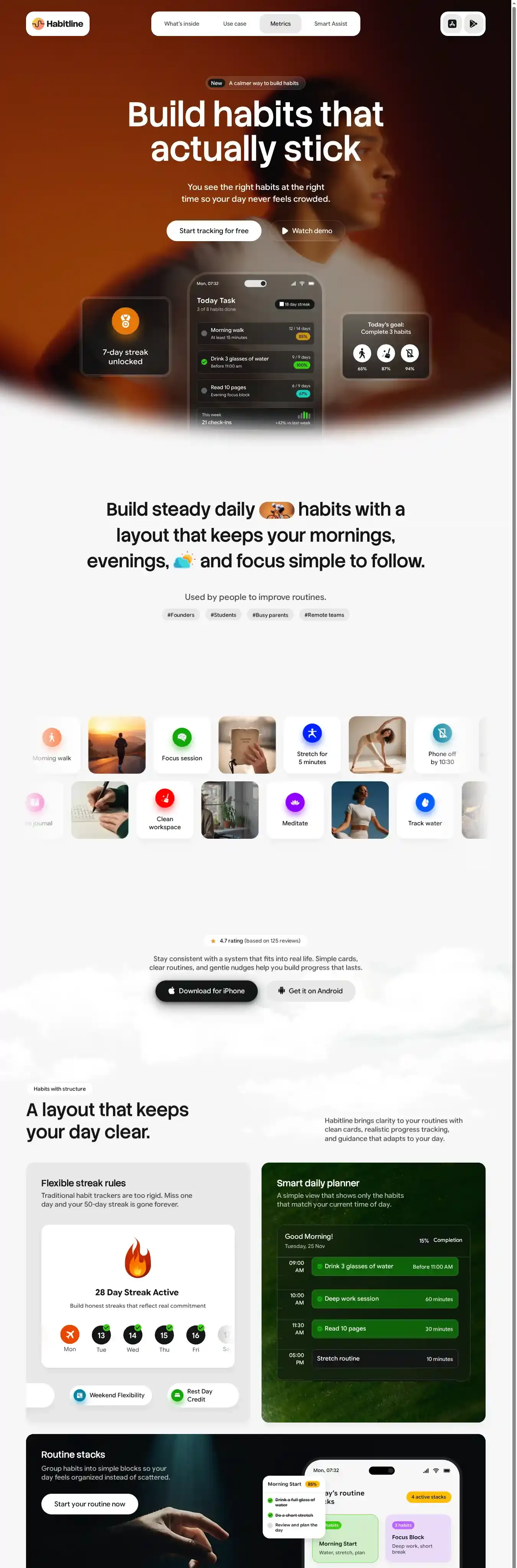 Habitline home page on desktop