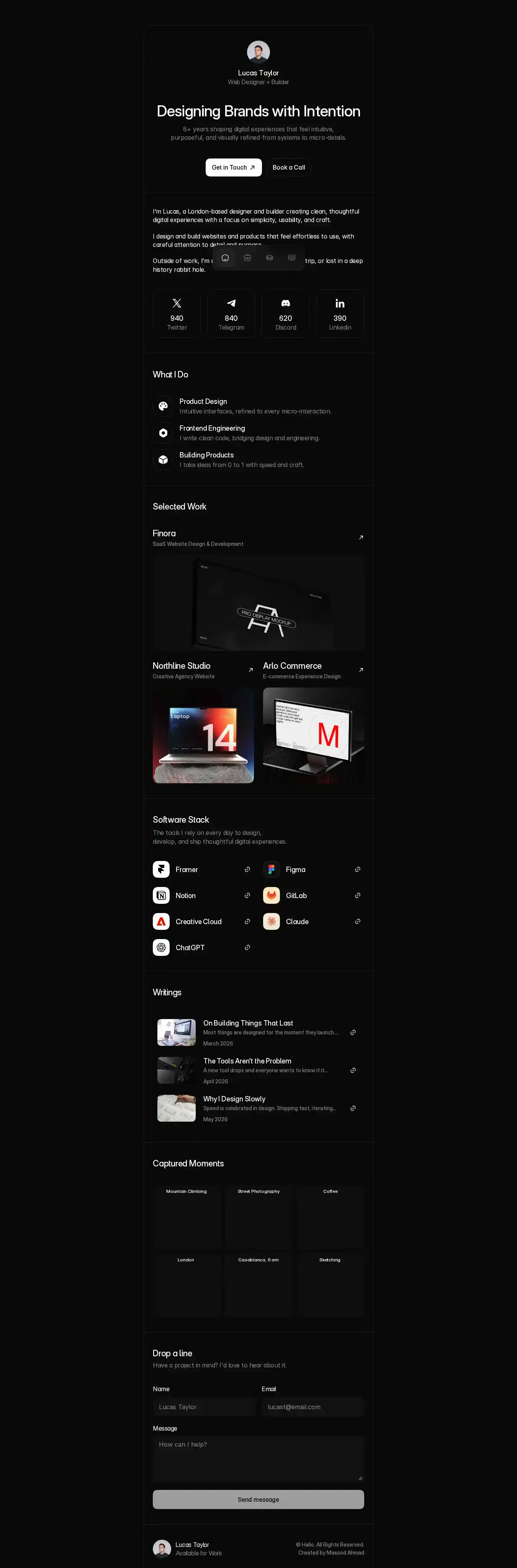Halio home page on desktop