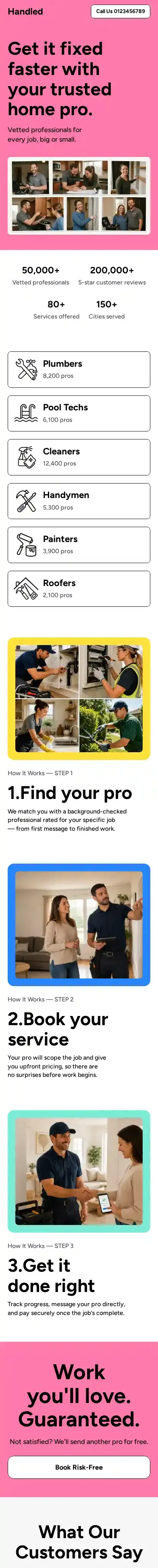 Handled home page on mobile