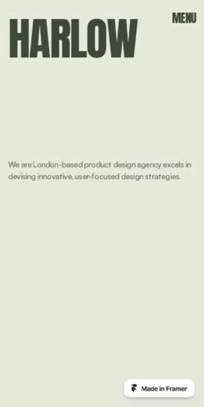 Harlow home page on mobile