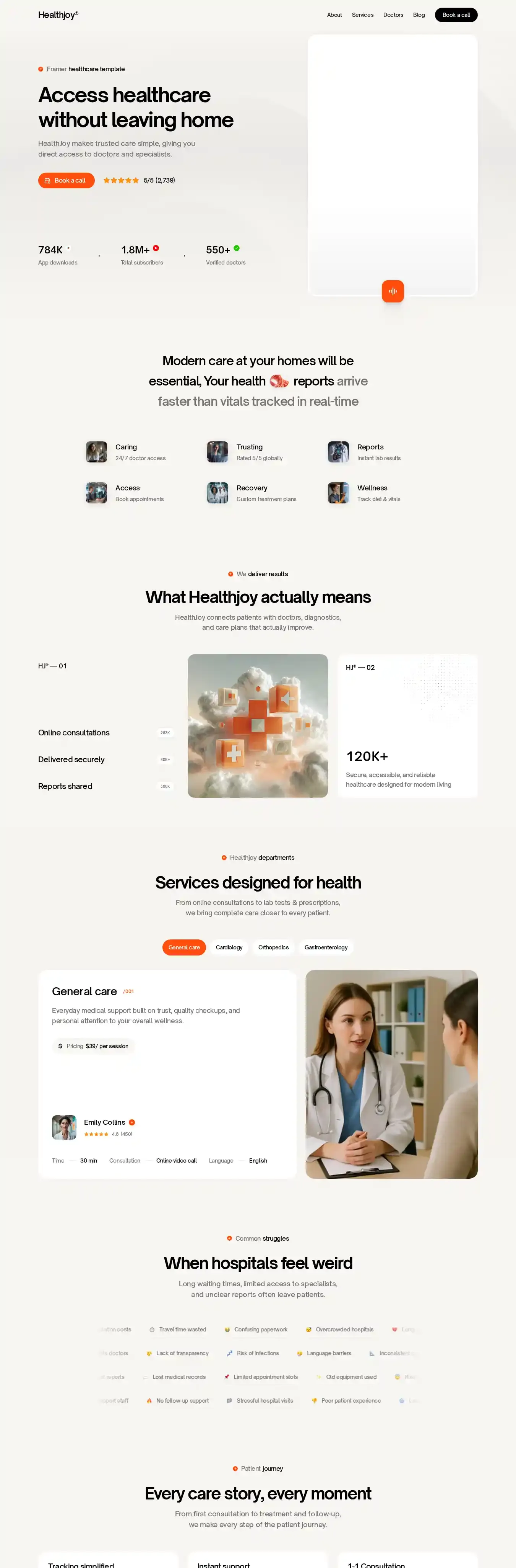 Heaalthjoy home page on desktop