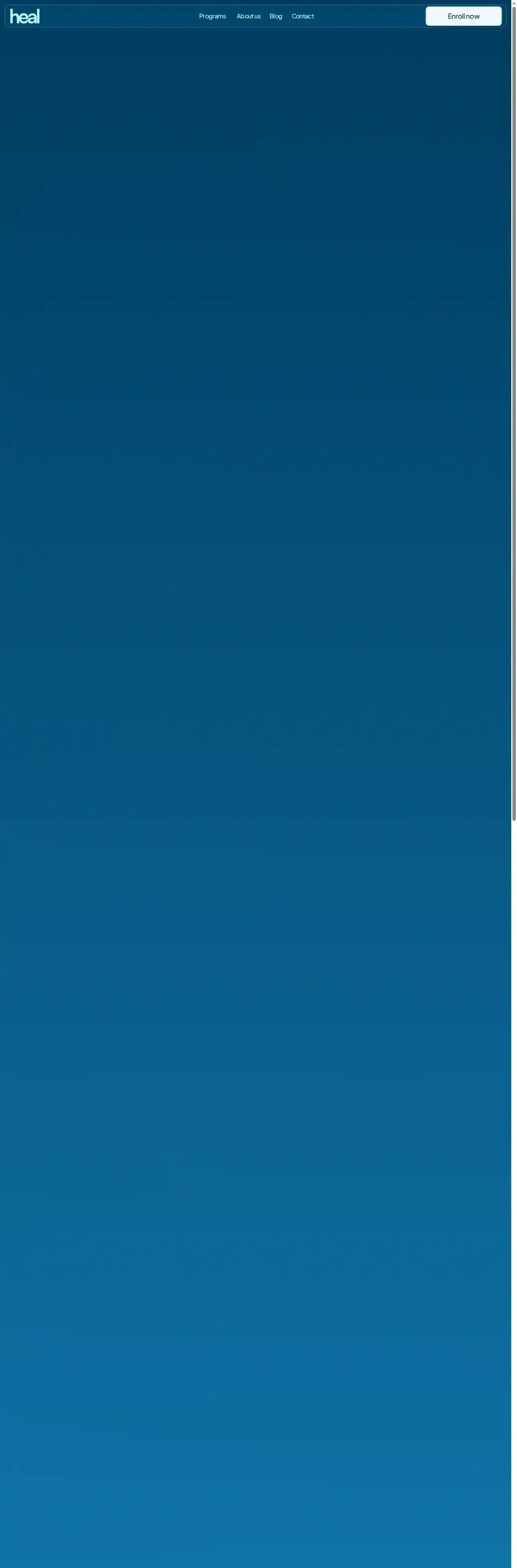Heal Learning home page on desktop