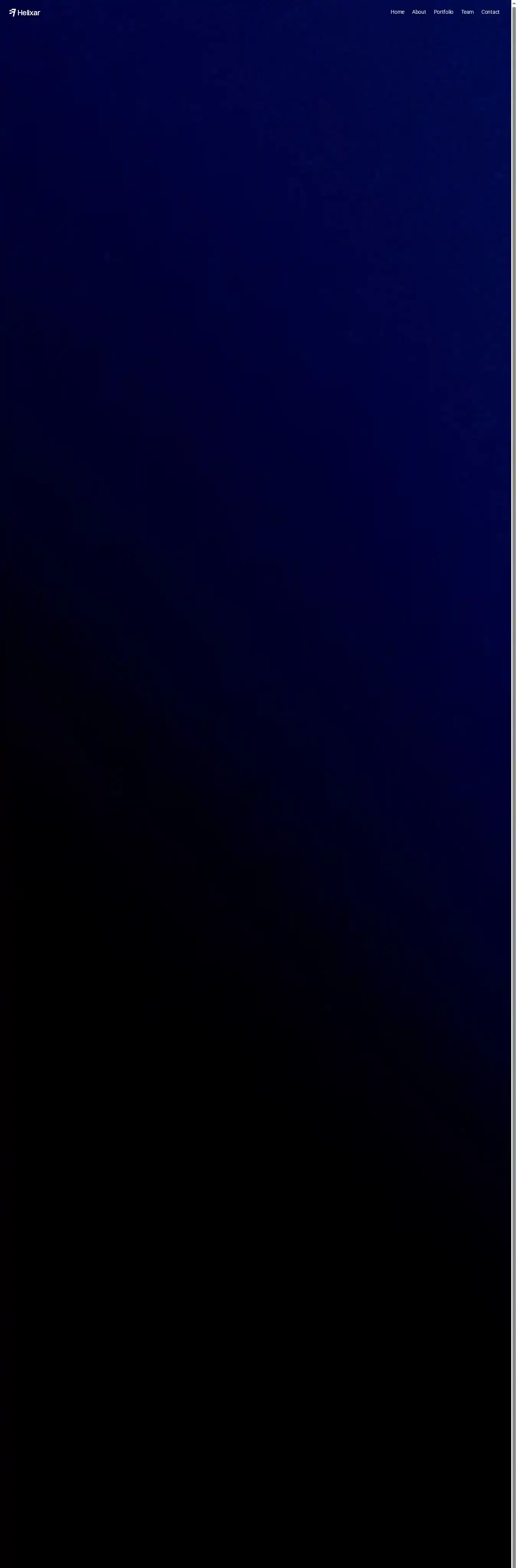 Helixar home page on desktop