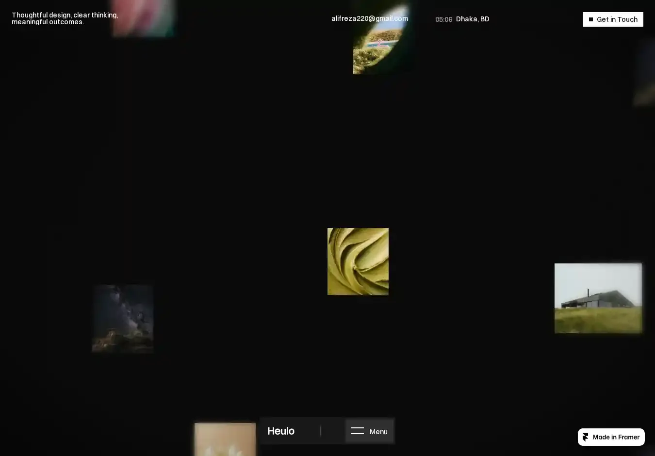 Heulo home page on desktop