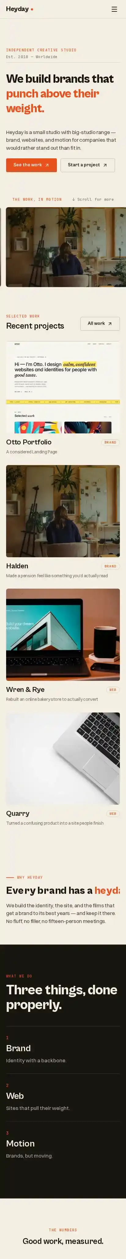 Heydaay home page on mobile