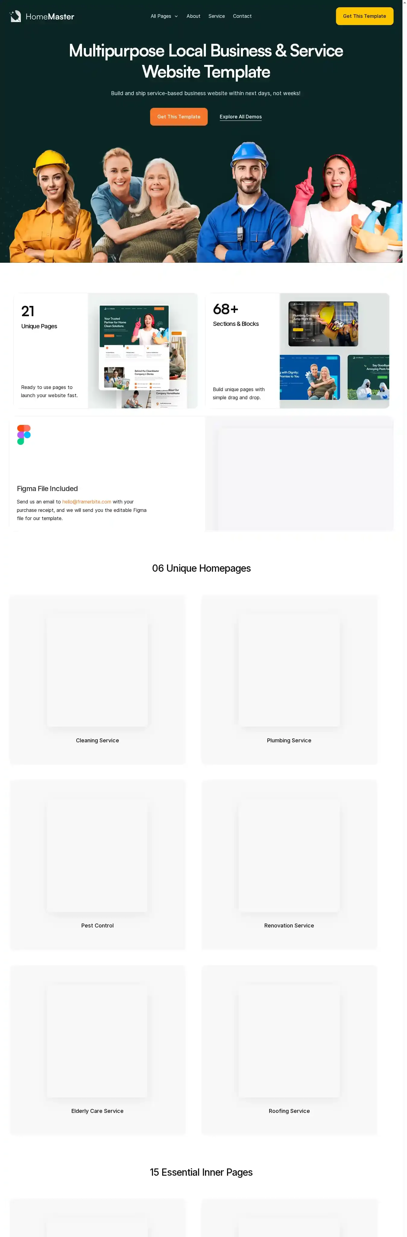 HomeMaster home page on desktop