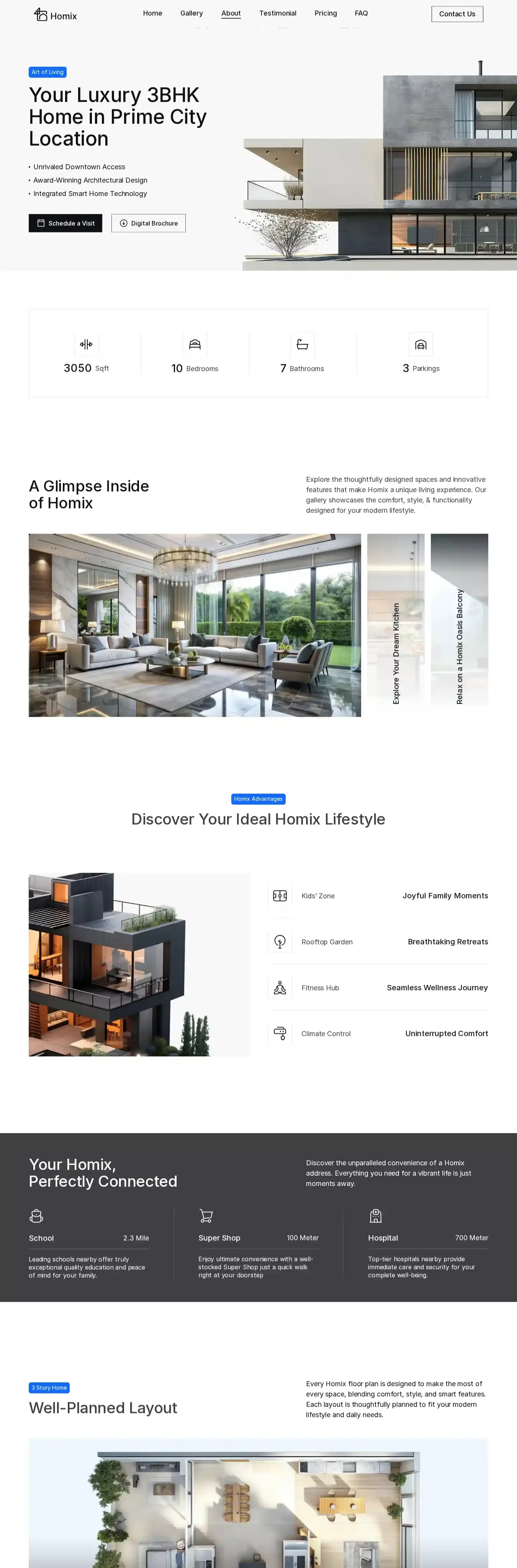 Homix home page on desktop