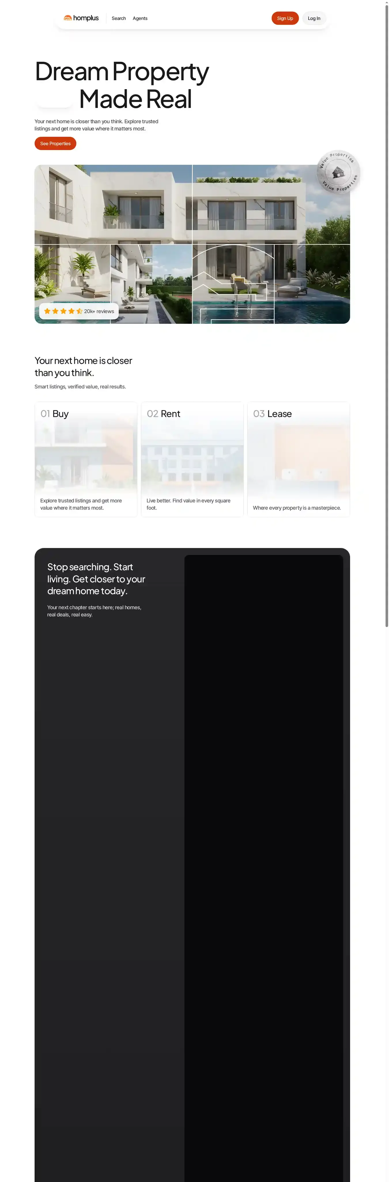 Homplus home page on desktop